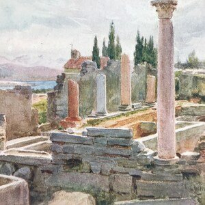 1925 The Ruins of Salona Original Antique Print - Dalmatia - Croatia - Mounted and Matted - Available Framed