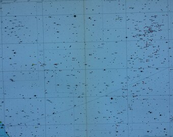 1962 Large Original Vintage Star Map - astrology, astronomy, stars, zodiac, constellations, star-gazing, planets, Celestial Art