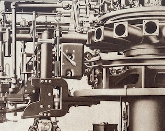 1933 A Suction Machine Original Vintage Print - Machinery - Mechanics - Mounted and Matted - Available Framed