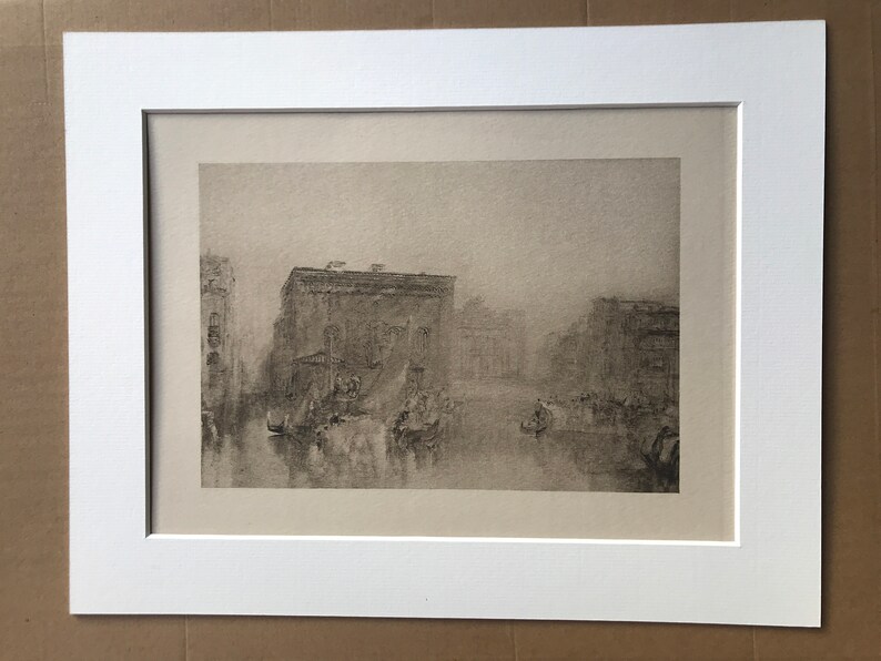 1902 Venice Mounted and Matted William Turner Academy by Turner Original Antique Photogravure Available Framed