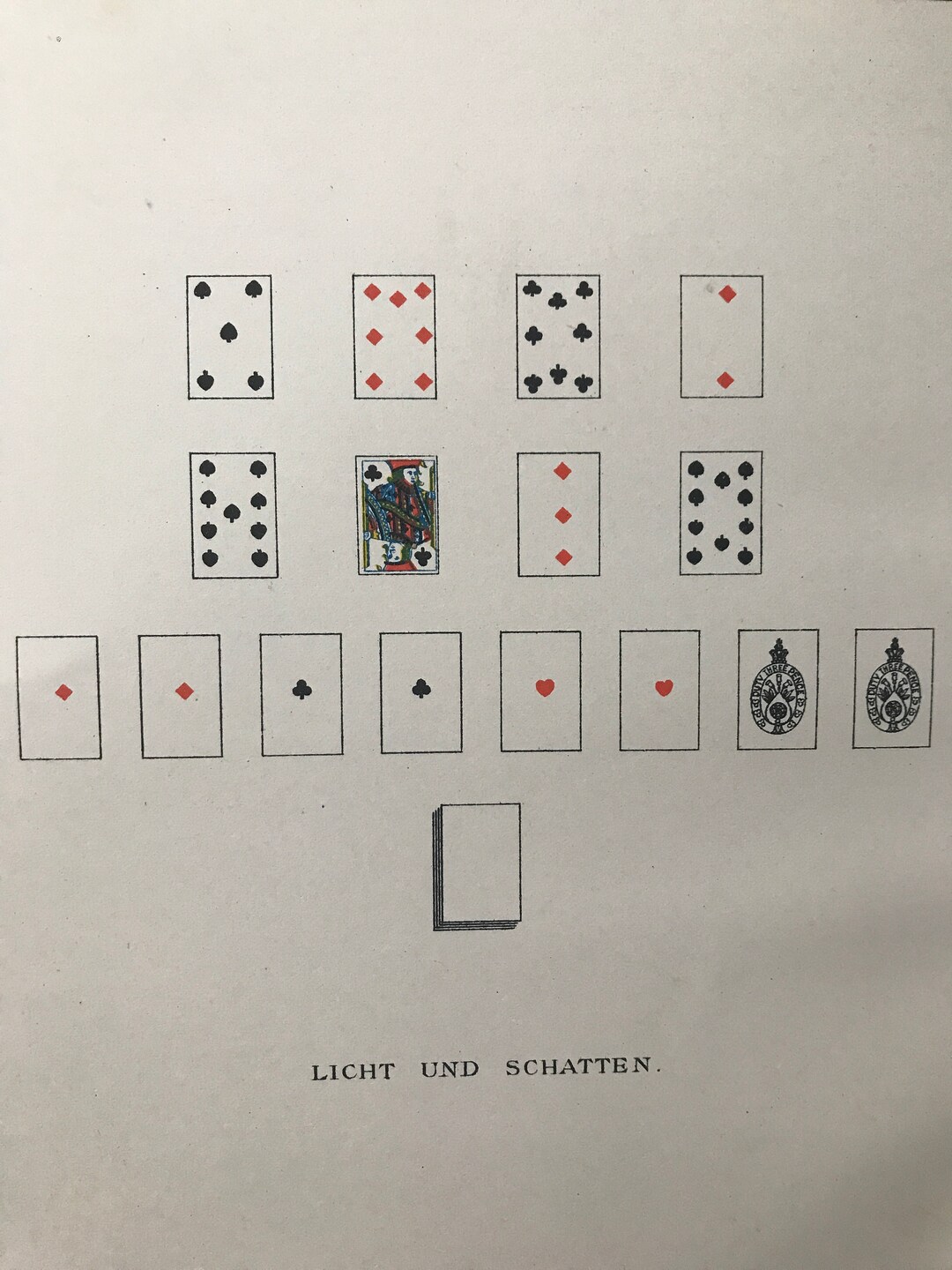 1887 Patience Card Game Original Antique Print Mounted and Matted Card