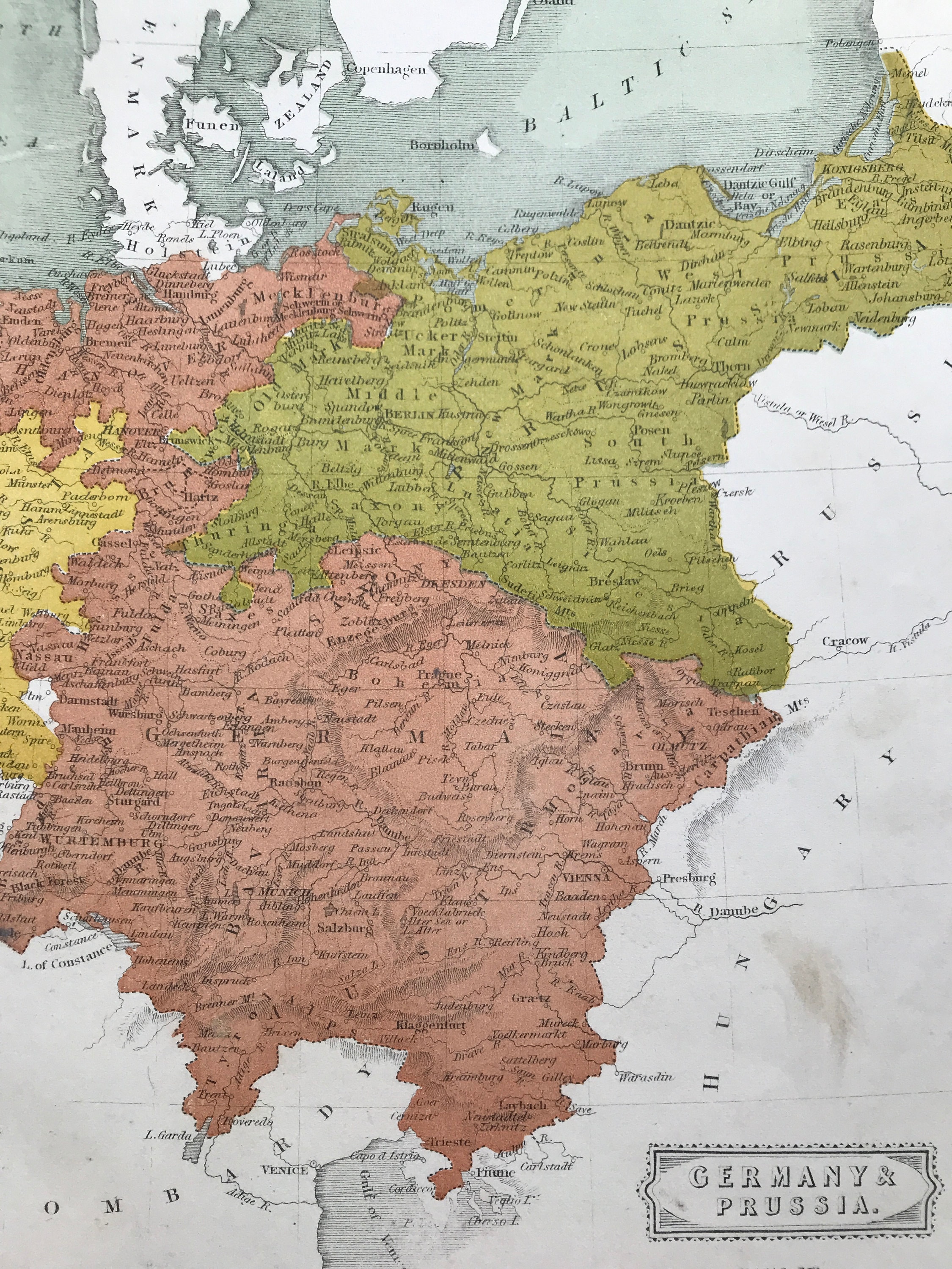 Original 1897 Antique Colour lithography print of a beautiful map of East and West Prussia Germany Baltic Sea Konigsberg Berlin Empire Eagle Original 1897 Antique Colour lithography print of a beautiful map of East and West Prussia Germany Baltic Sea Konigsberg Berlin Empire Eagle