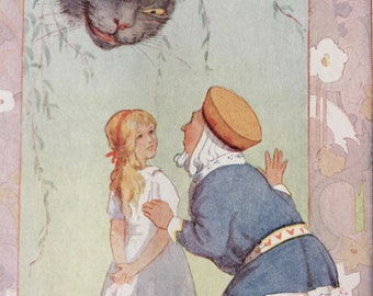 1922 Alice in Wonderland Original Vintage Margaret Tarrant  Illustration - Mounted and Matted - Available Framed - Nursery Decor