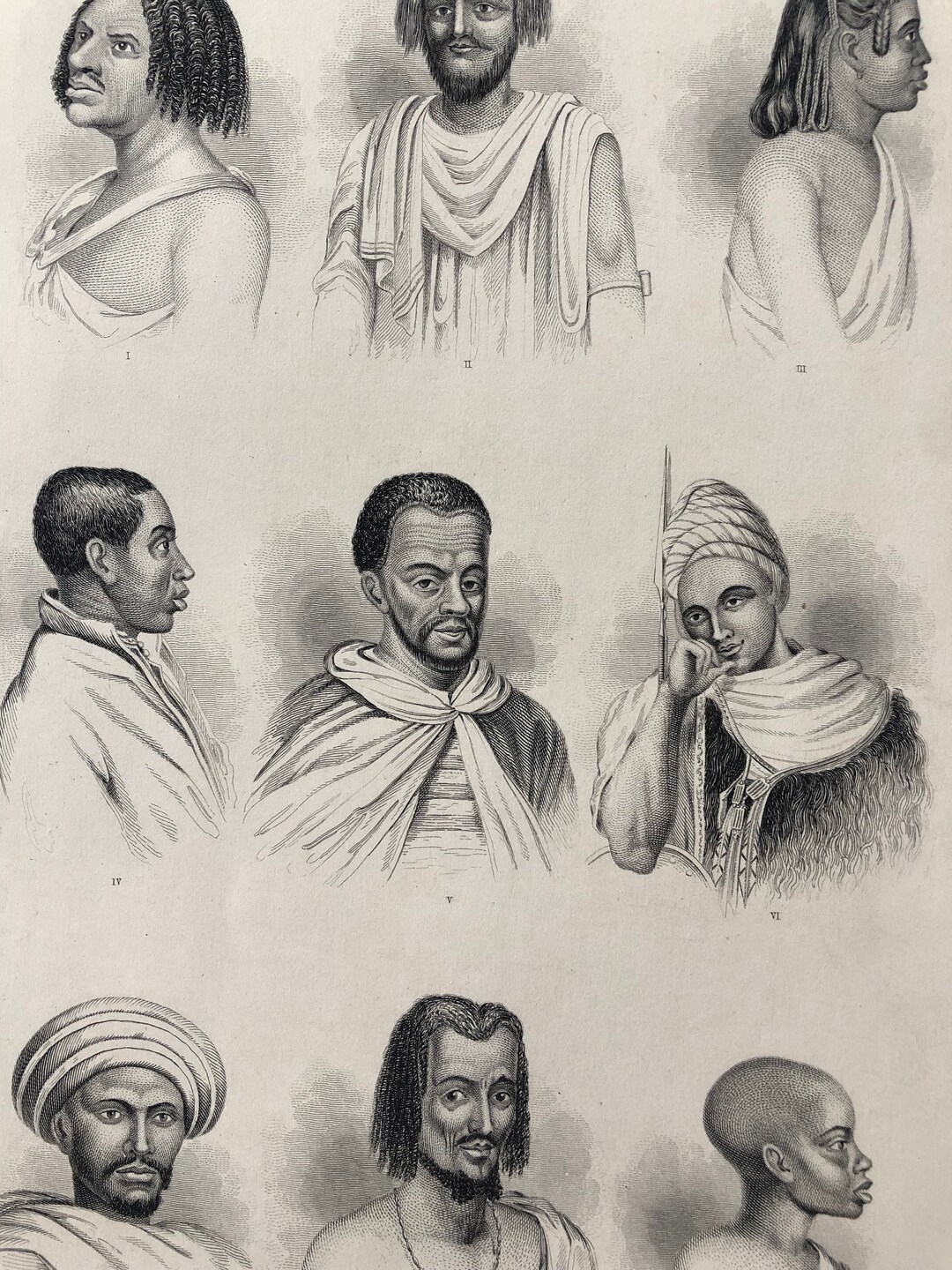 1871 North African Races Original Antique Steel Engraving Anthropology ...