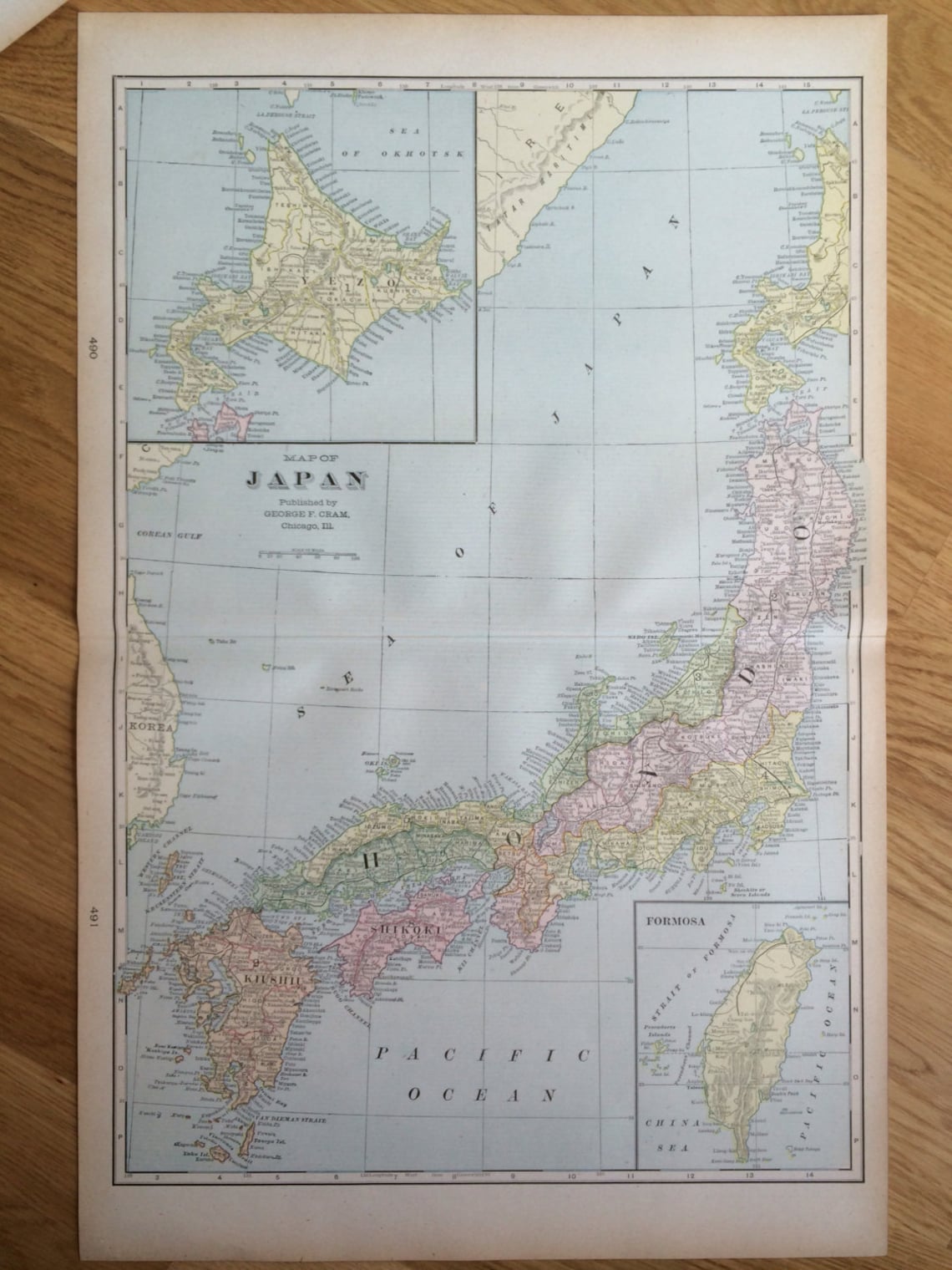 1901 JAPAN Large Original Antique Map 22.5 X 14.5 Inches - Etsy UK