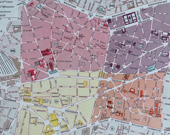 1898 Paris - Neuvieme Arrondissement Original Antique Map - France - Parisian Decor - City Plan - Mounted and Matted - Available Framed