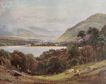 1922 Killin, Head of Loch Tay, Perthshire Original Antique Print - Highlands - Scotland - Mounted and Matted - Available Framed