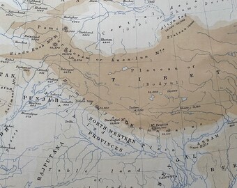 1875 Himalayas (Sketch Map showing the connection between the Himalaya Mountains and the Tibetan Table-Land Original Antique Map