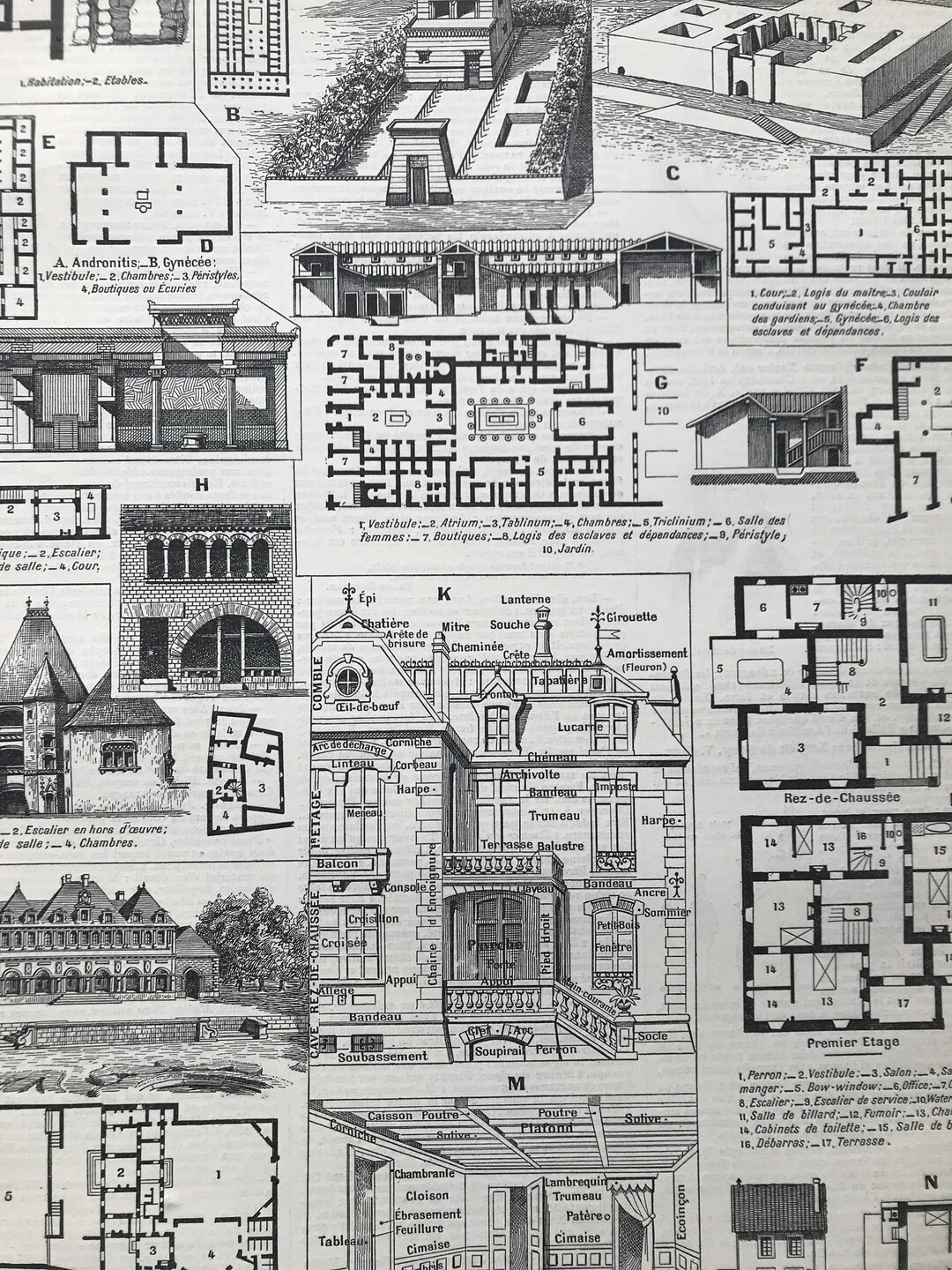 1897 House Plans And Architecture Original Antique Print Etsy 1897 House Plans And Architecture Original Antique Print Etsy