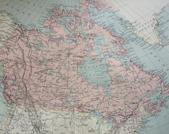 1875 CANADA large original antique map, cartography, geography, wall decor, home decor, encyclopaedia britannica