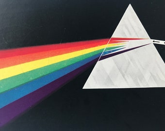 1940s Glass Prism Original Vintage Illustration - Mounted and Matted - Colours - Rainbow - Available Framed