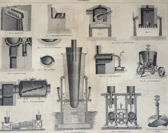 1878 Silver Original Antique Print - Available Framed - Machinery - Mining - Technology - Victorian Decor