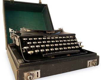 Imperial Good Companion Typewriter w/ Rare Case 1930's Serviced Vintage Machine