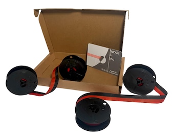 2x Cinta para máquina de escribir Optima roja y negra o negra lisa - DIN 2103 - Envío gratuito a todo el mundo