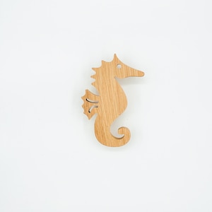 seahorse Wall Hook | Wooden Coat Hook, Modern Home Decor | Wood Furniture, Cabinet, Drawer Knob for Kids Bedroom, Nursery Decor