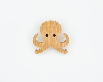 Octopus Wall Hook | Wooden Coat Hook, Modern Home Decor | Wood Furniture, Cabinet, Drawer Knob for Kids Bedroom, Nursery Decor