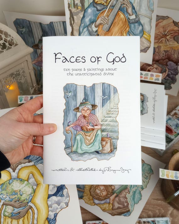 Faces of God: Illustrated Poetry Chapbook - Watercolor Zine