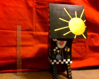 Quirky hand painted bird house
