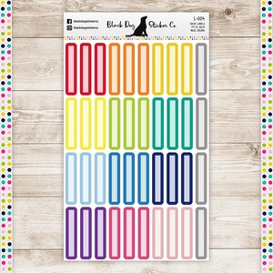BASIC LABELS Rainbow Colors - Planner Stickers - Erin Condren - Half Hour L-004