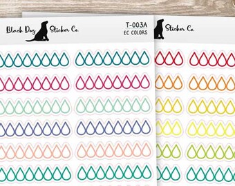 Water Drop HYDRATION Habit Trackers - Erin Condren or Rainbow Colors - Planner Stickers T-003