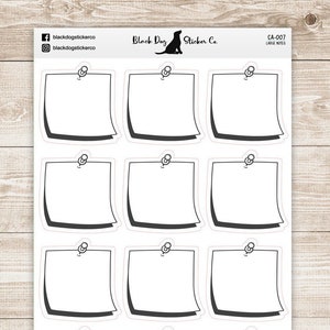 Sticky Post It Notes Doodle - Large - Black / Neutral -  Planner Stickers CA-007