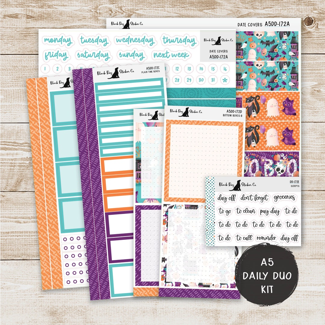 Erin Condren EC A5 Daily Duo Weekly Kit - Too Cute to Spook - Planner ...