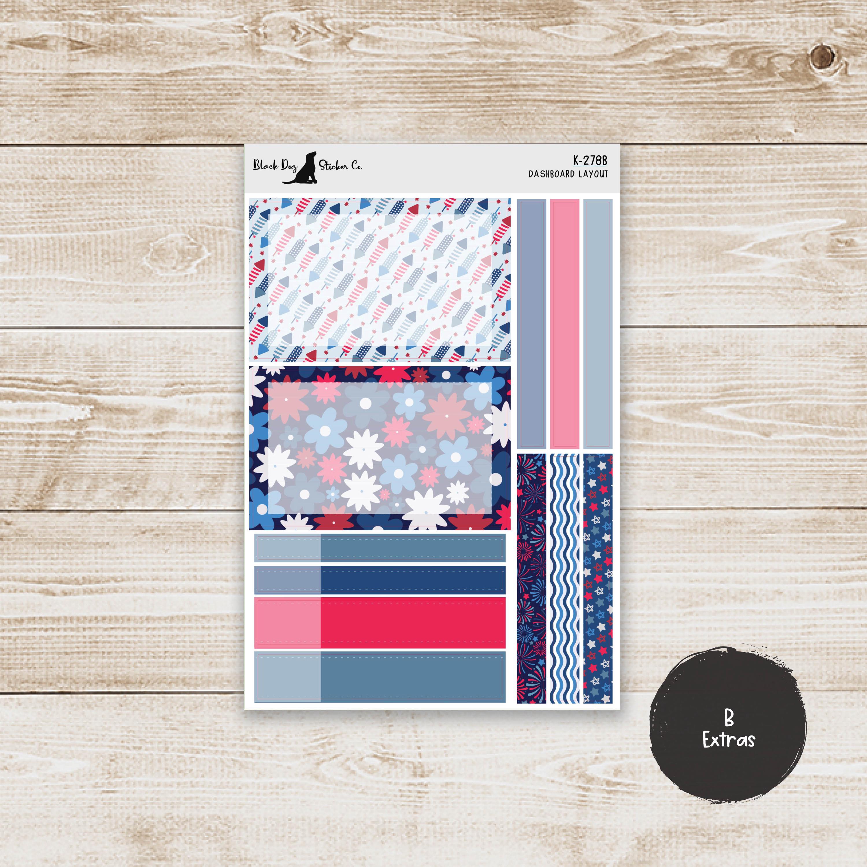DB-278 Erin Condren EC 7x9 Dashboard Layout Weekly Kit - Fourth of July ...