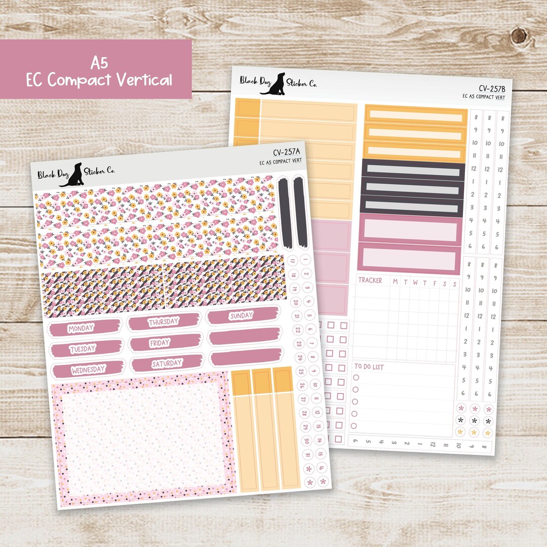CV-257 Erin Condren EC A5 Compact Vertical Weekly Kit - Sugar and Spice ...