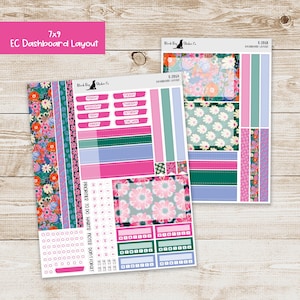 Kit hebdomadaire de mise en page de tableau de bord DB-286 Erin Condren EC 7 x 9 - Audacieux et beau - Planner Stickers