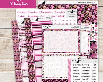A5DD-357 EC A5 Daily Duo Weekly Kit - Pink Vampire - Planner Stickers