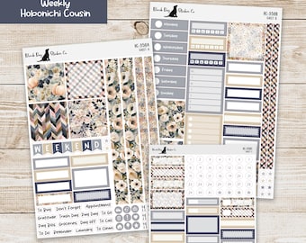 HC-358 Hobonichi Cousin Weekly Kit - Neutral Fall - Planner Stickers