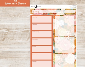 W-365 Erin Condren EC 7x9 or A5 Week at a Glance Kit - Fall in Bloom - Planner Stickers