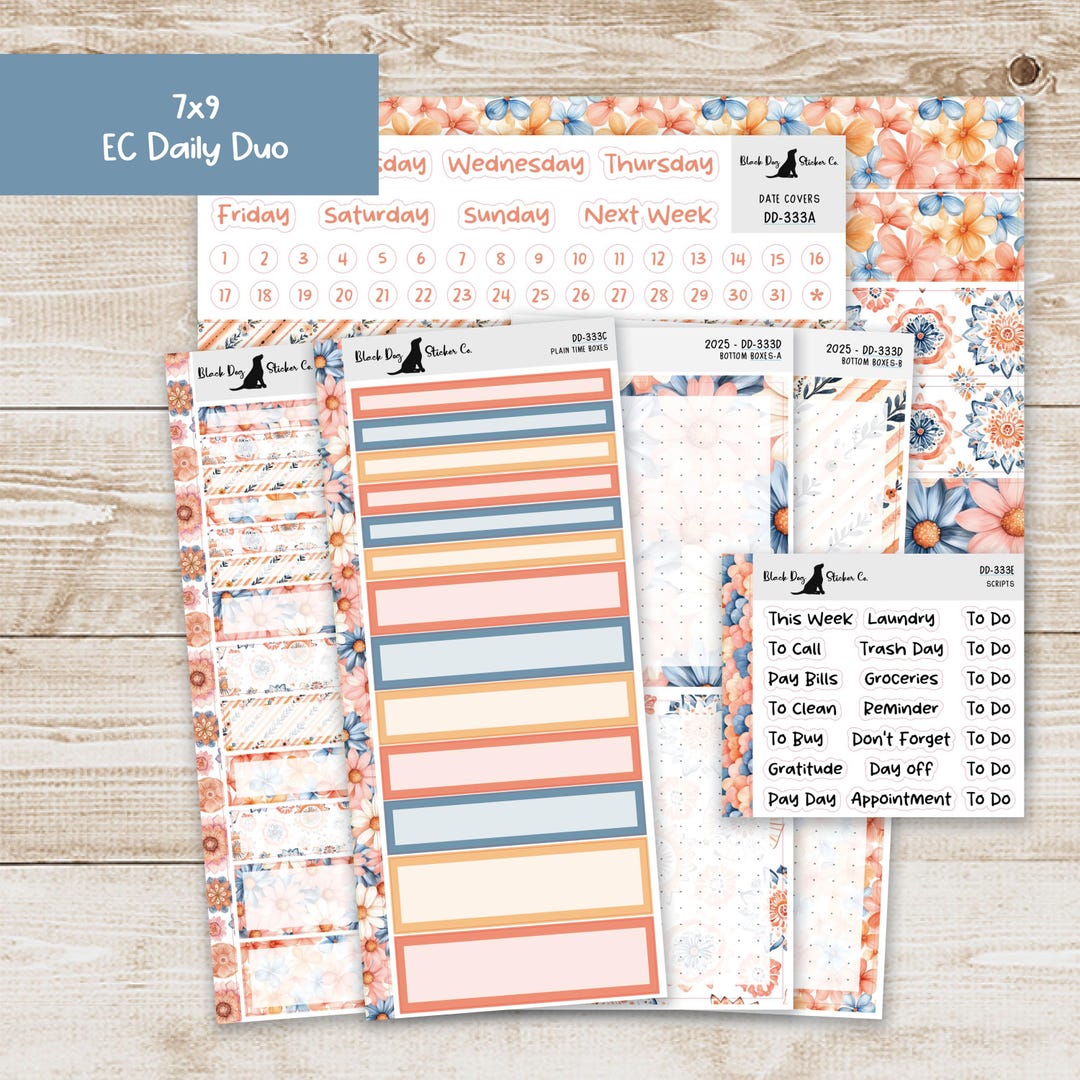 DD-333 EC 7x9 Daily Duo Weekly Kit - Fading Into Summer - Planner ...