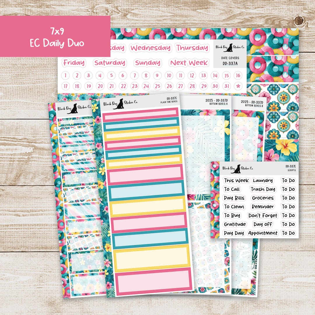 DD-337 EC 7x9 Daily Duo Weekly Kit - Tropic Like It's Hot - Planner ...