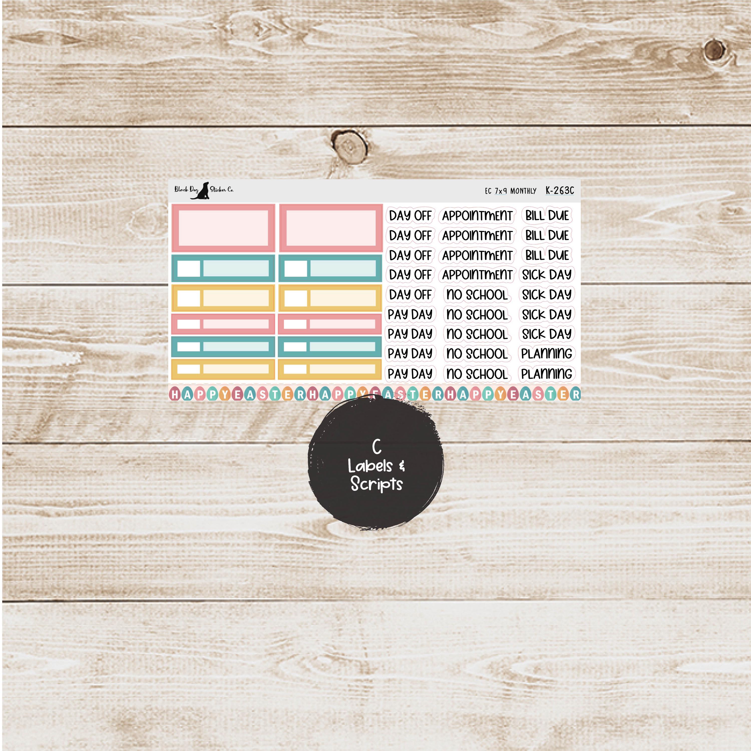 K-263 Erin Condren EC 7x9 Monthly Kit - April 2025 - Farmhouse Easter ...