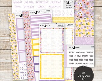 Erin Condren EC A5 Daily Duo Weekly Kit - Lavender and Honey - Planner Stickers - A5DD-205
