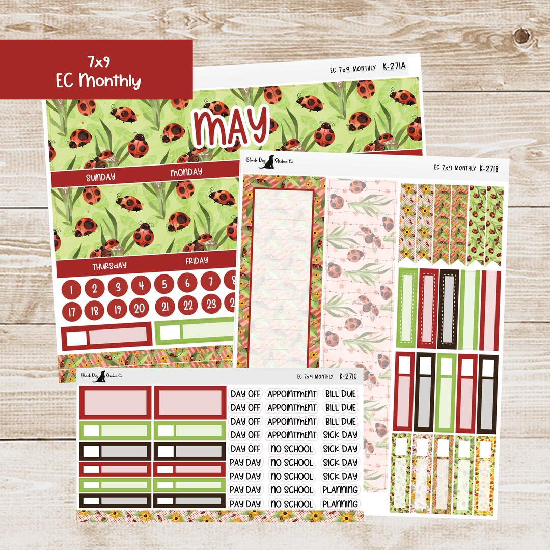 K-271 Erin Condren EC 7x9 Monthly Kit - May 2025 - Lil Ladies - Planner ...