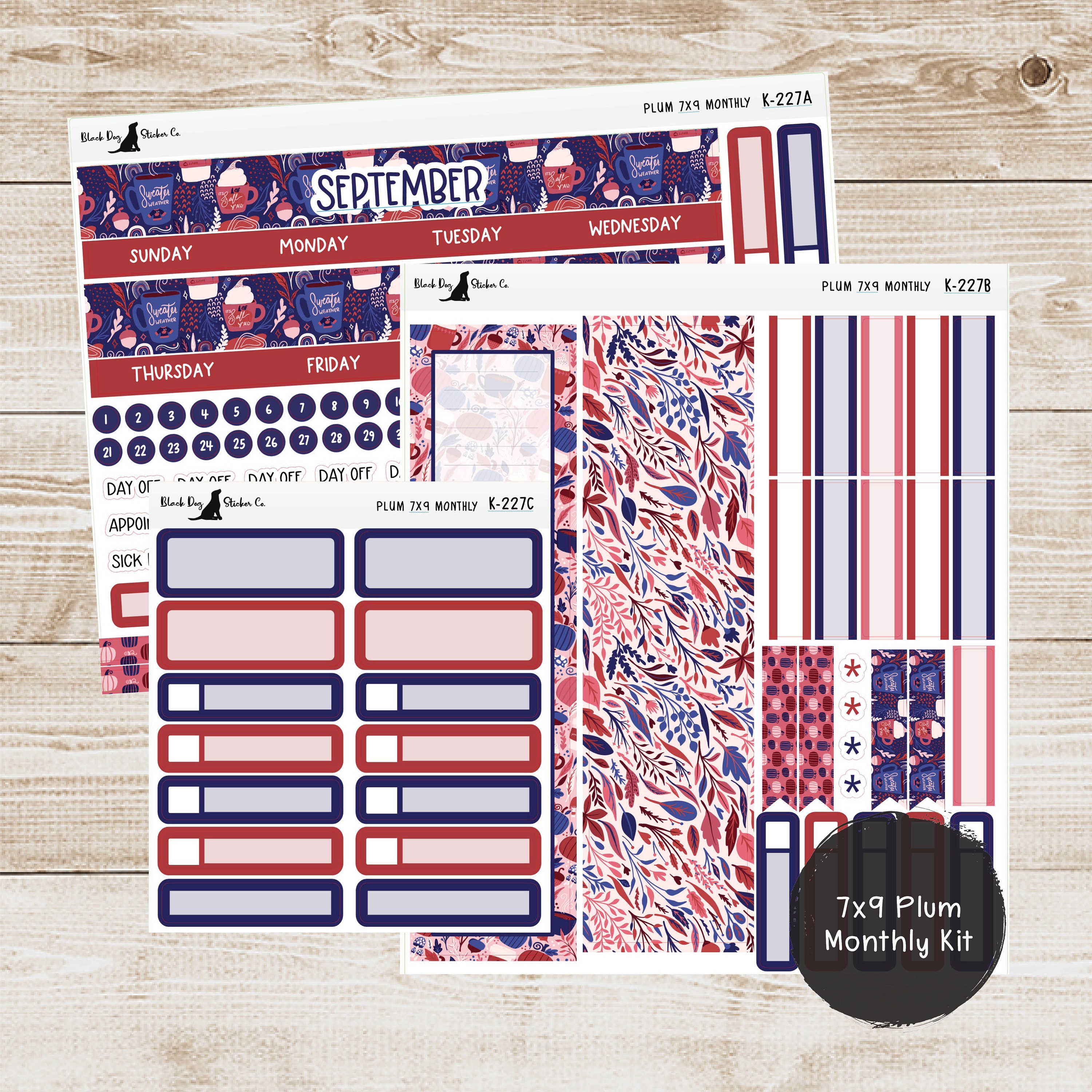 K-227 Plum Paper 7x9 Monthly Kit - September 2024 - Sweater Weather ...
