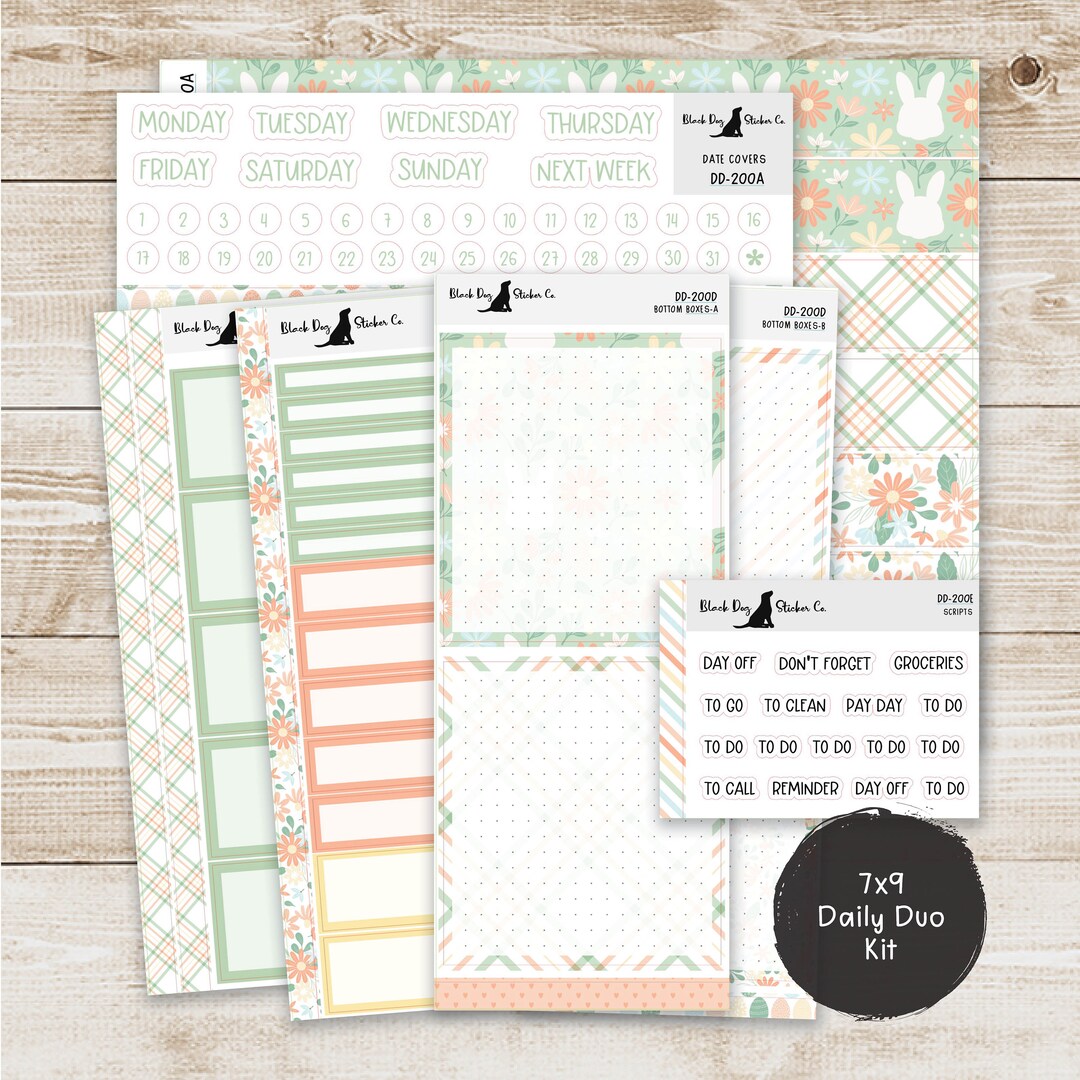 DD-200 EC 7x9 Daily Duo Weekly Kit - Easter Eggs - Planner Stickers - Etsy