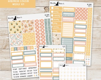 HC-210 Hobonichi Cousin Weekly Kit - Spring Bee - Planner Stickers