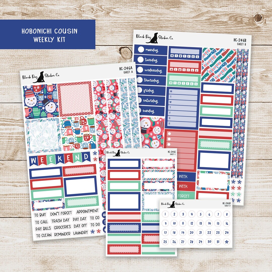 HC-246 Hobonichi Cousin Weekly Kit - Cozy Winter - Planner Stickers - Etsy