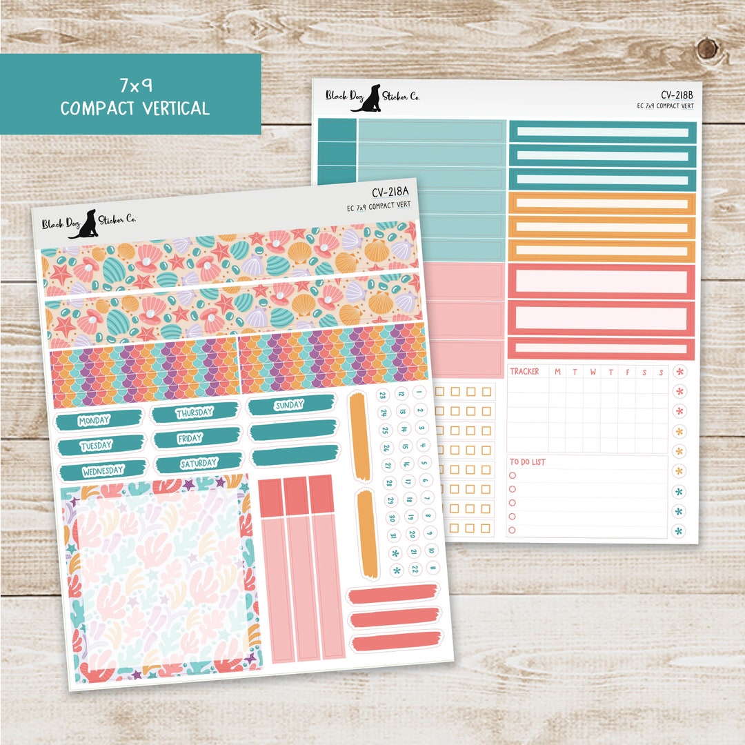Erin Condren EC 7x9 Compact Vertical Weekly Kit - Under the Sea ...