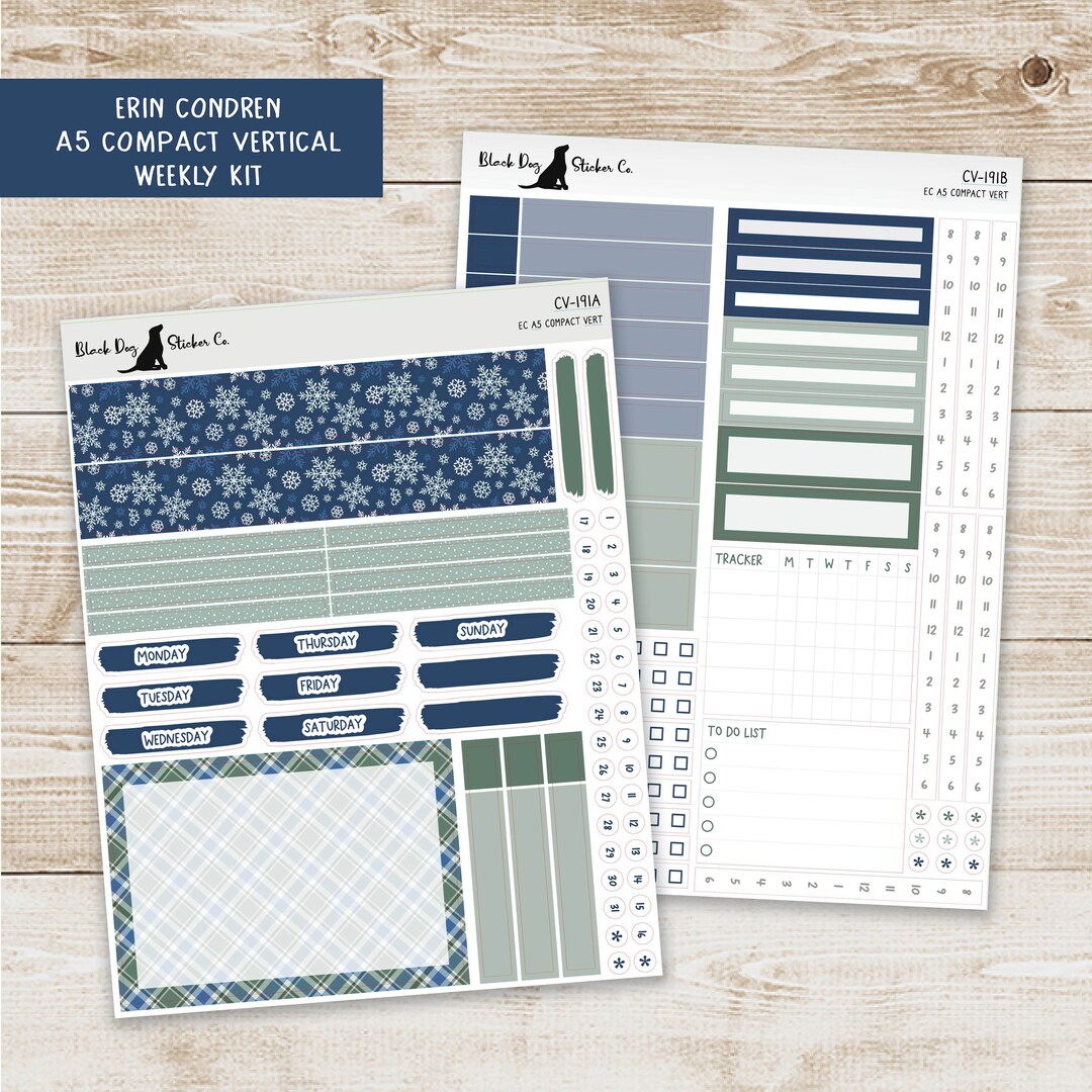 Erin Condren EC A5 Compact Vertical Weekly Kit - Cozy Winter - Planner ...