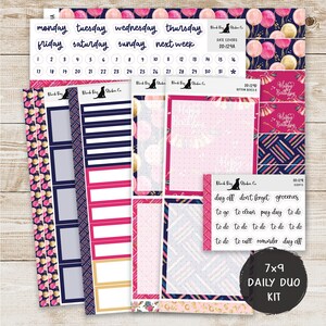 DD-129 EC 7x9 Daily Duo Weekly Kit - Birthday Queen - Planner Stickers