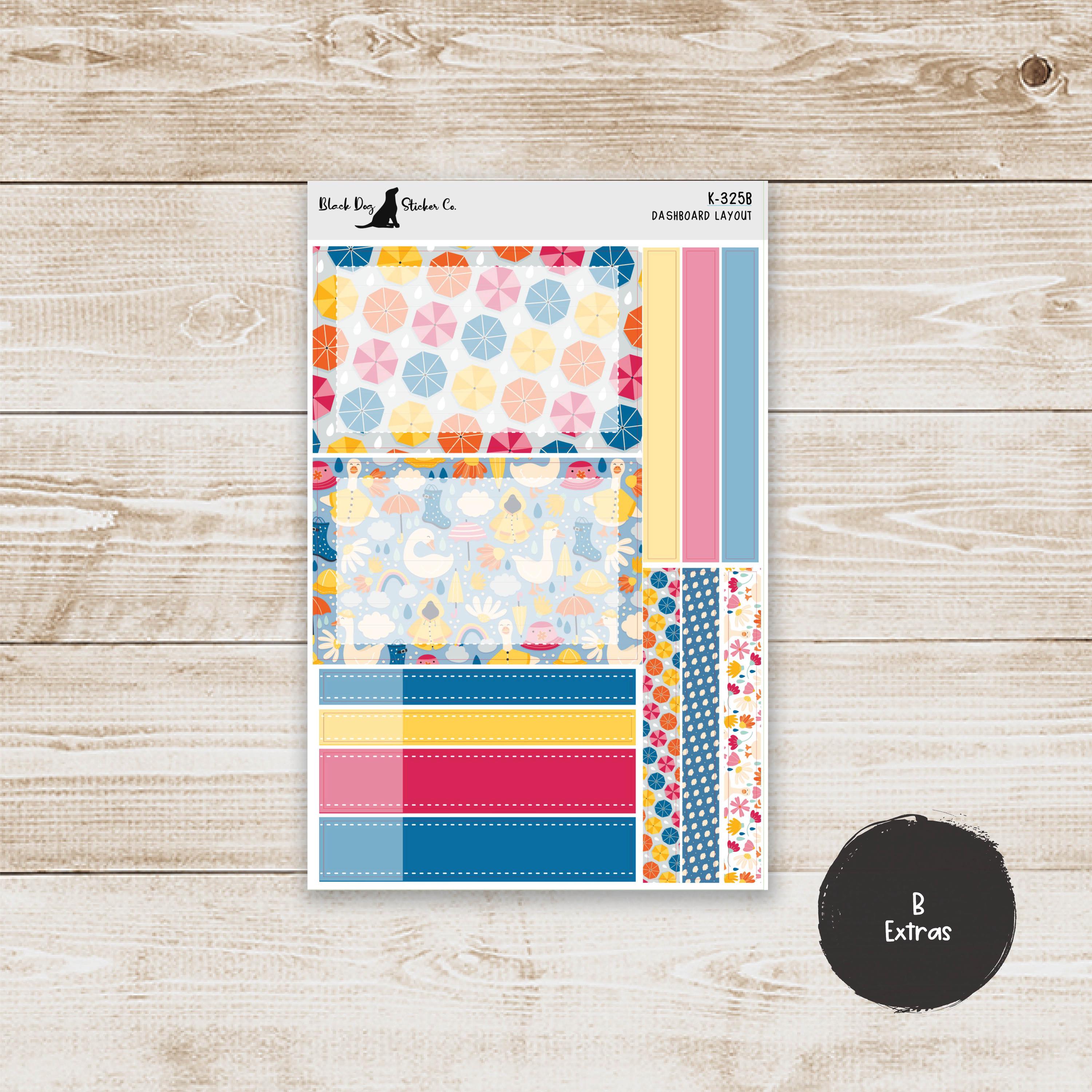 DB-325 Erin Condren EC 7x9 Dashboard Layout Weekly Kit - April Showers ...
