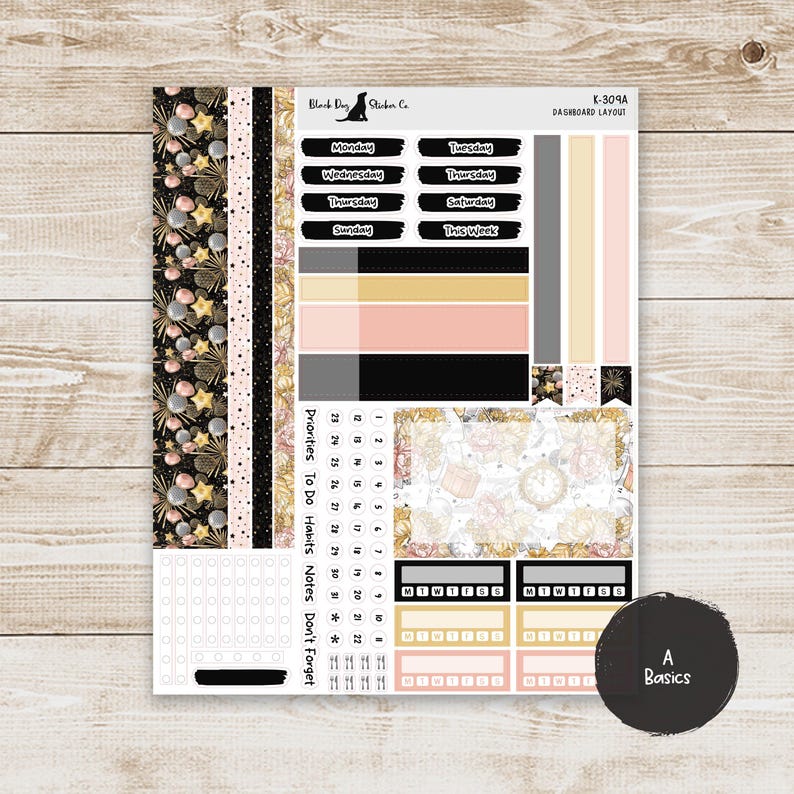 DB-309 Erin Condren EC 7x9 Dashboard Layout Weekly Kit - New Year's ...
