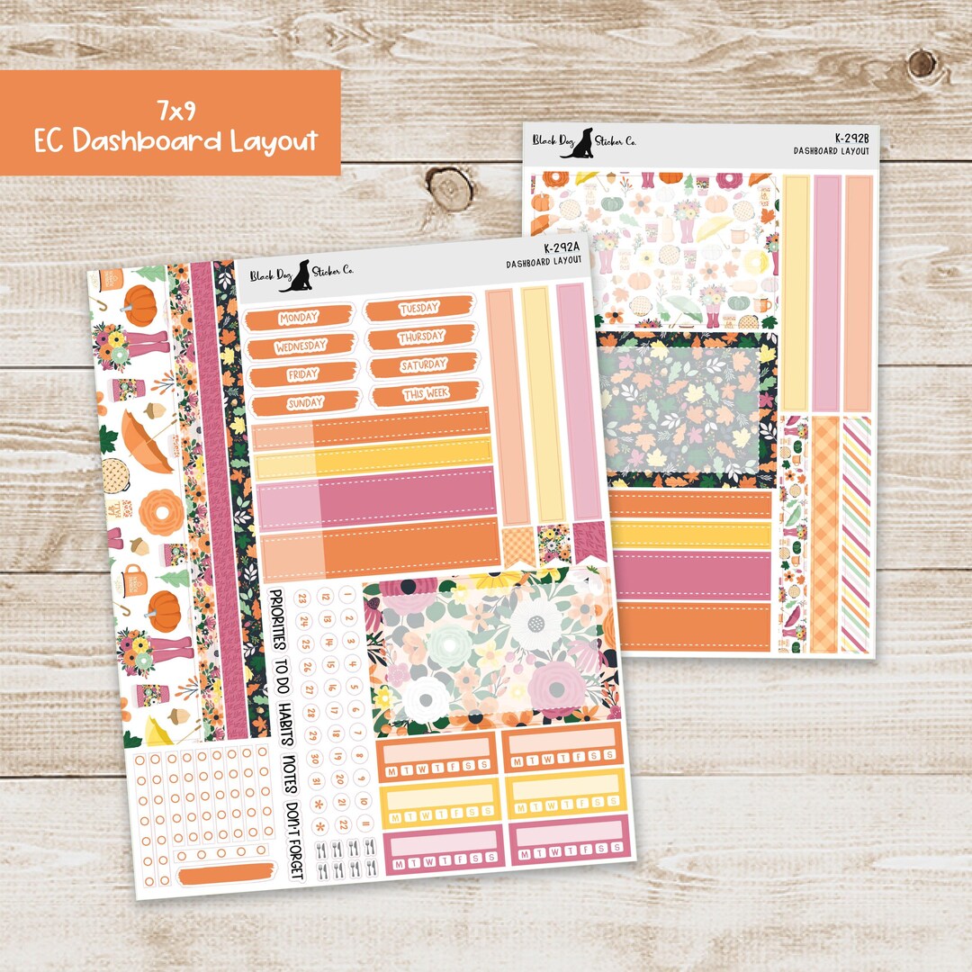 DB-292 Erin Condren EC 7x9 Dashboard Layout Weekly Kit - Sweater ...