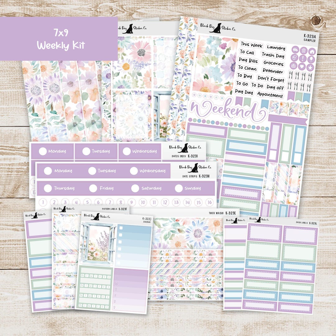 K-323 Weekly Kit & Add-ons - Petals and Pastels - Planner Stickers - Etsy