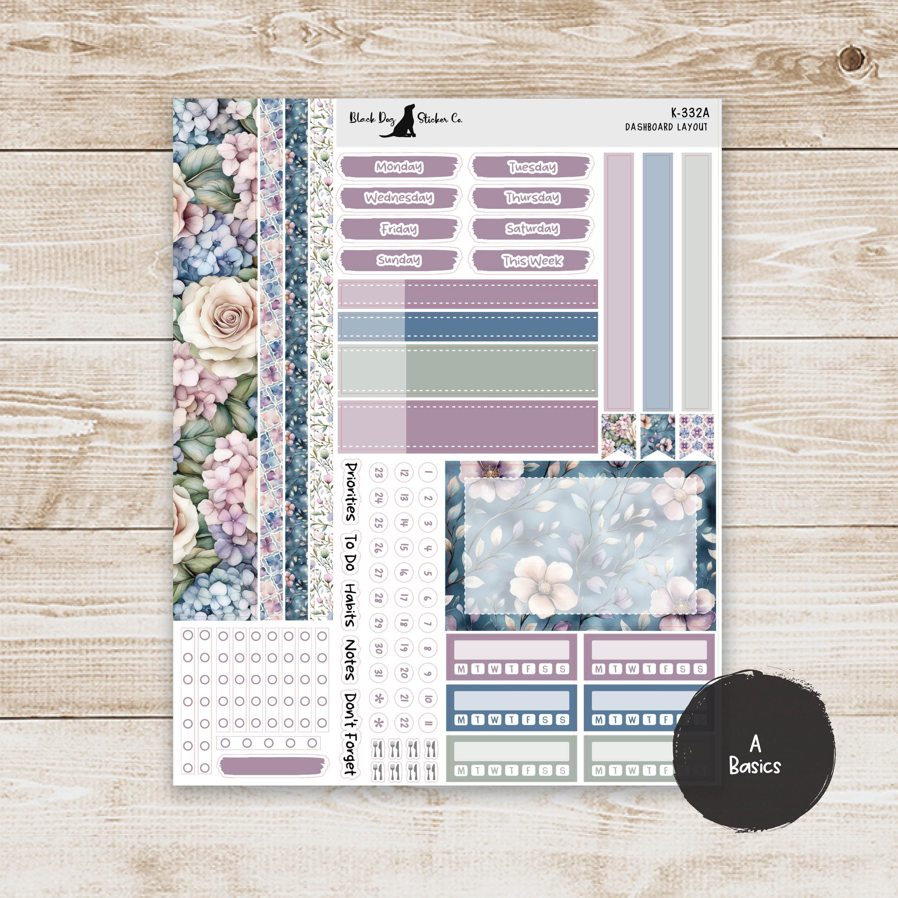 DB-332 Erin Condren EC 7x9 Dashboard Layout Weekly Kit - Soft Florals ...