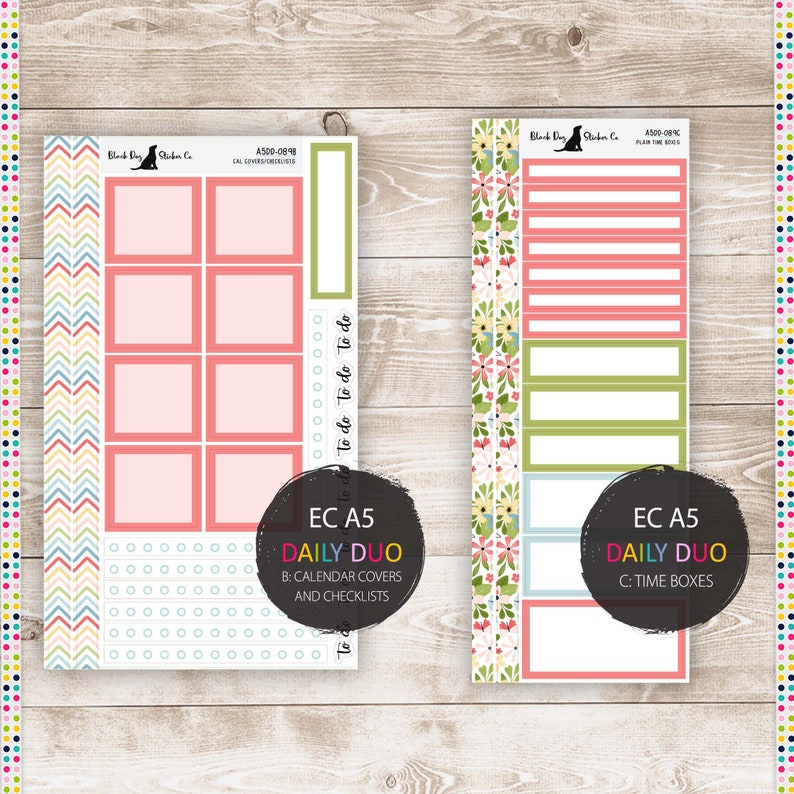Stickers Planner Stickers Erin Condren EC A5 Daily Duo Weekly Kit A5DD ...